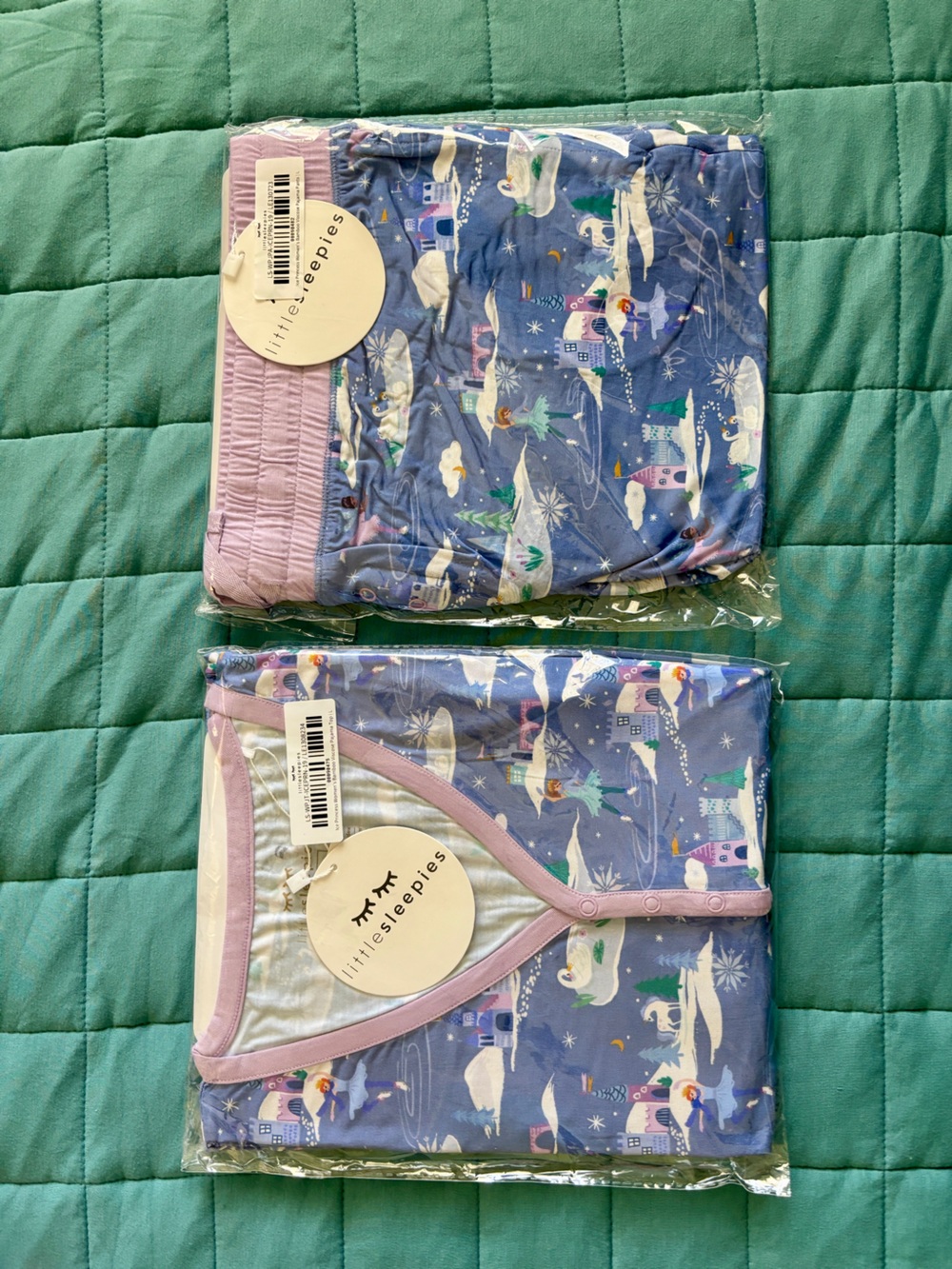 Little Sleepies Purple-Trim Ice Princess Two-Piece Pajama Set
